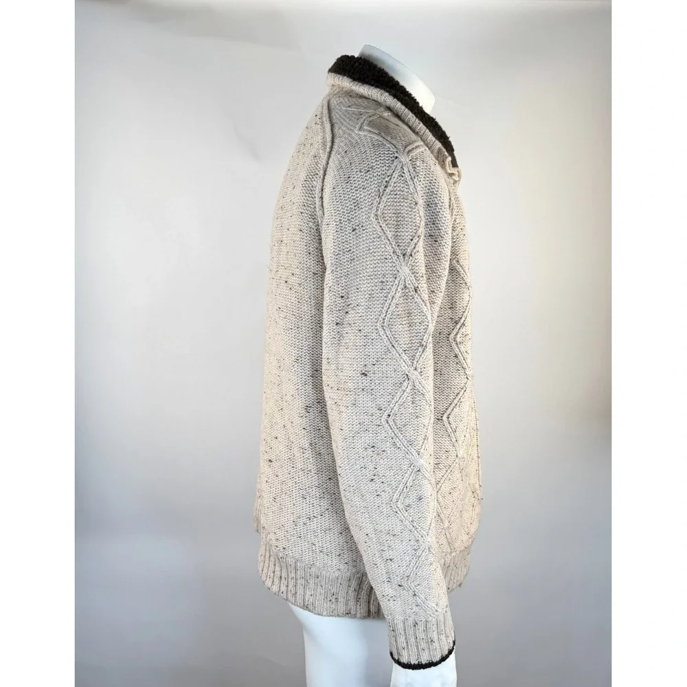 Johnston & Murphy Wool Fisherman Cardigan Mens XL Sherpa Heavyweight Jacket‎